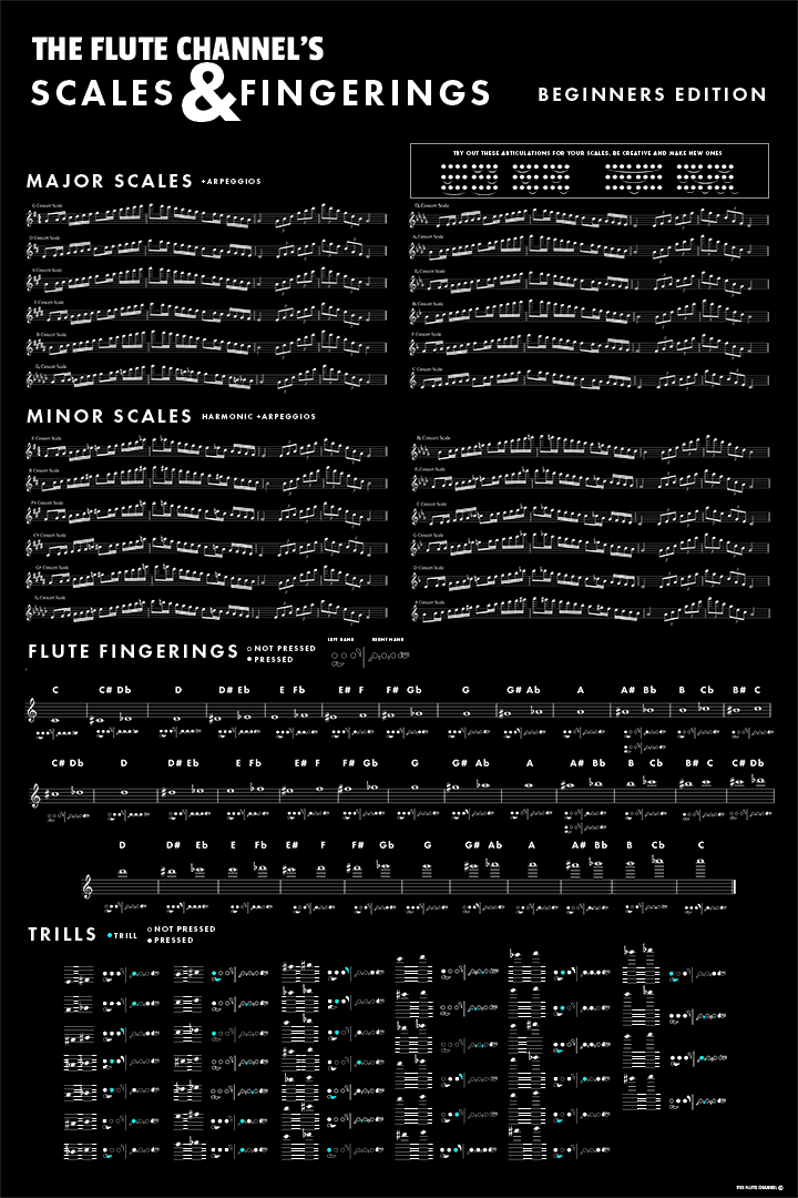 flute fingering chart dark